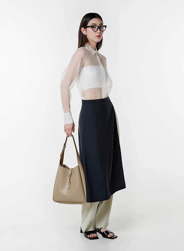 Lasp Lock Soft Shoulder Bag - TTE 0191 - Beige - VASCARA