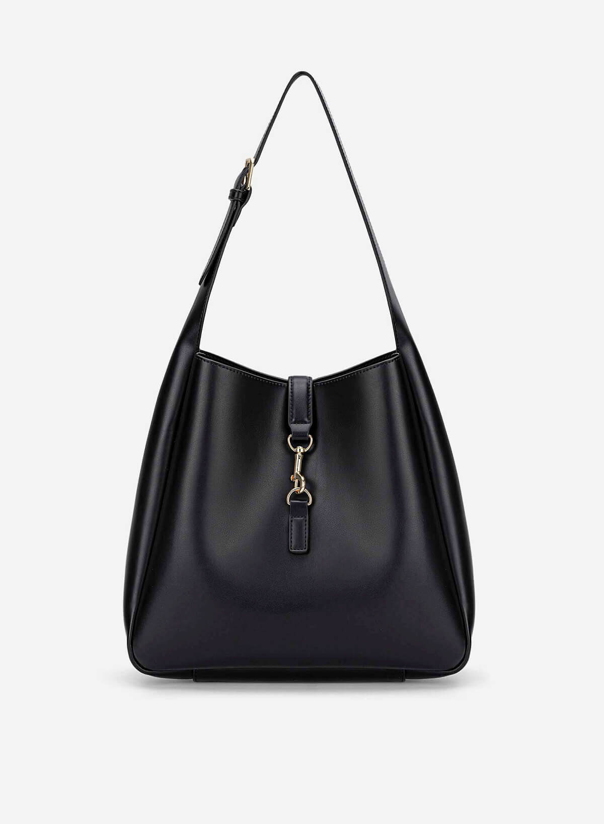 Lasp Lock Soft Shoulder Bag - TTE 0191 - Black - VASCARA
