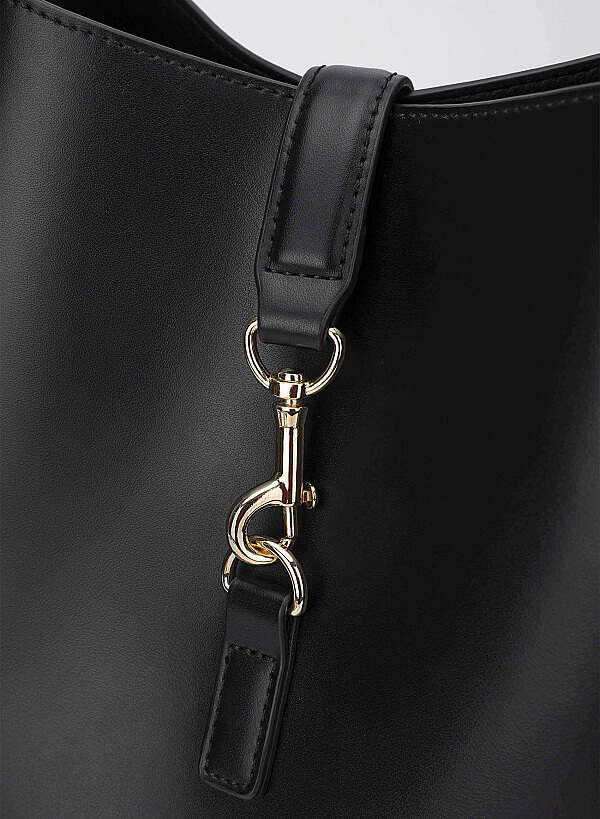 Lasp Lock Soft Shoulder Bag - TTE 0191 - Black - VASCARA