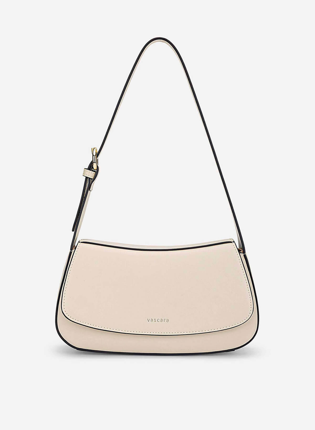 Leather Hobo Shoulder Bag - SAC 0338 - Cream - VASCARA