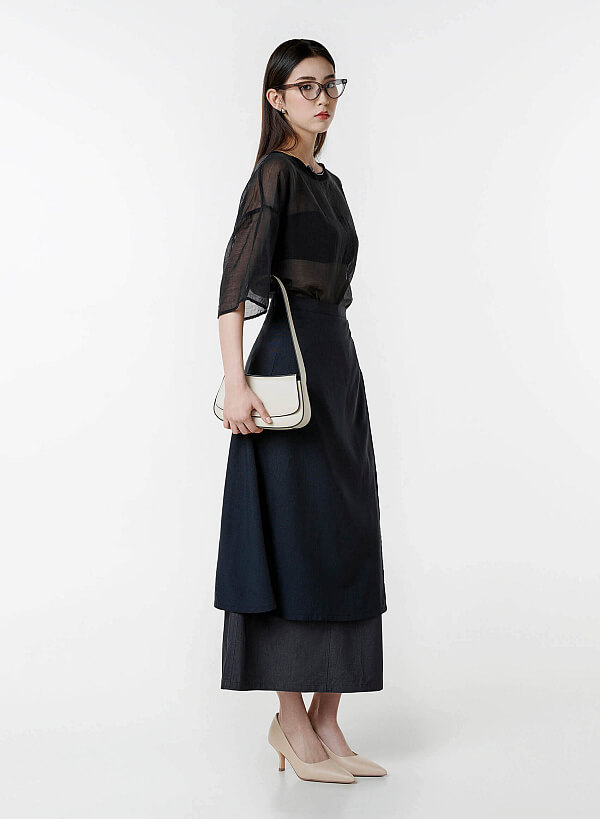 Leather Hobo Shoulder Bag - SAC 0338 - Cream - VASCARA