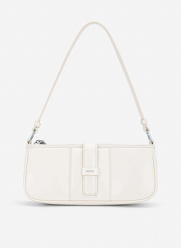 Leopard Print Panel Shoulder Bag - MES 0282 - Cream
