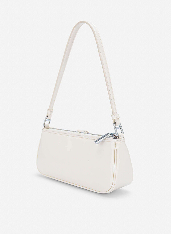 Leopard Print Panel Shoulder Bag - MES 0282 - Cream - VASCARA