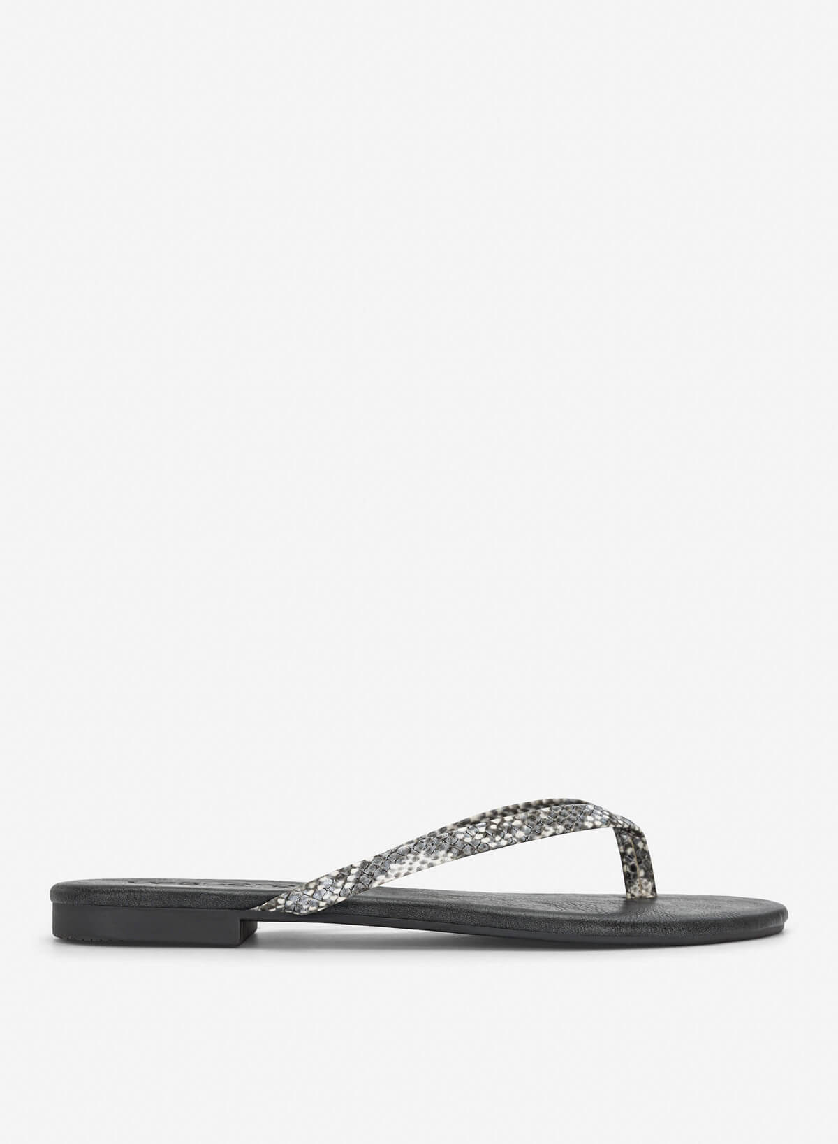 Leopard-Print Strap Flip-Flops - FLI 0213 - Gray - VASCARA