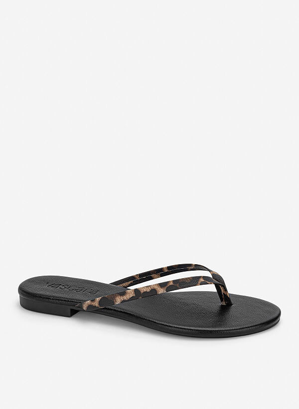 Leopard-Print Strap Flip-Flops - FLI 0213 - Leopard - VASCARA
