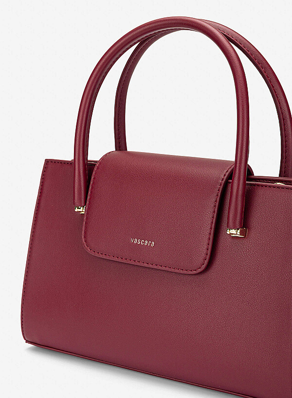 Metal Strap Saddle Bag - SAC 0339 - Bordeaux - VASCARA