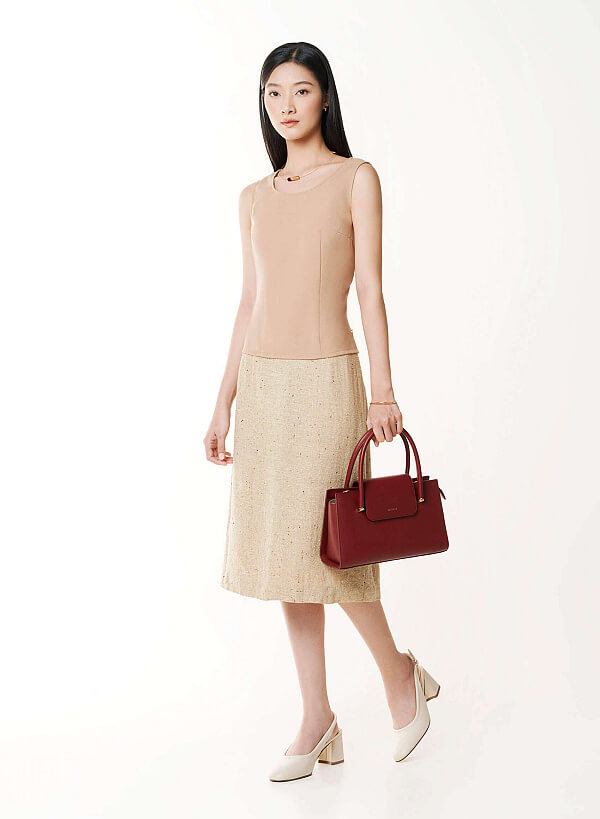 Metal Strap Saddle Bag - SAC 0339 - Bordeaux - VASCARA