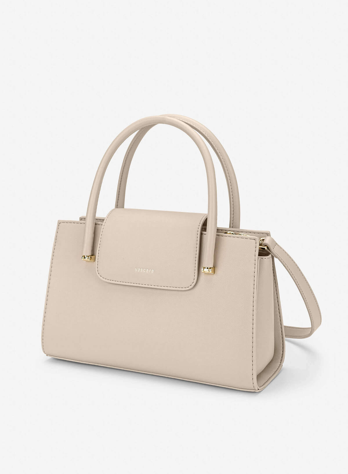 Metal Strap Saddle Bag - SAC 0339 - Cream - vascara.com