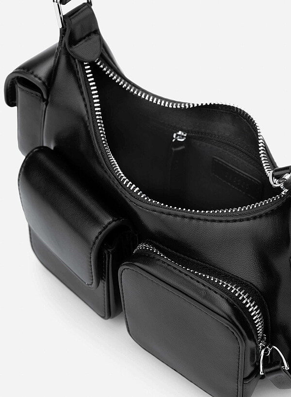 Mini Pocket Shoulder Bag - TTE 0181 - Black - VASCARA