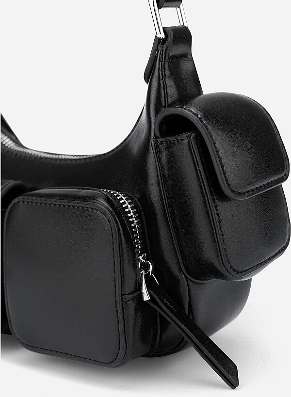 Mini Pocket Shoulder Bag - TTE 0181 - Black - VASCARA