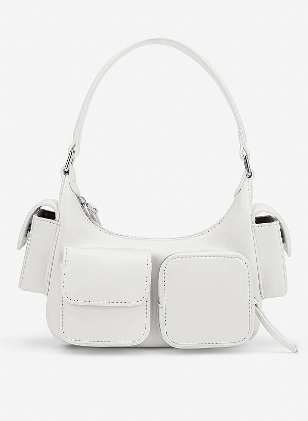 Mini Pocket Shoulder Bag - TTE 0181 - White