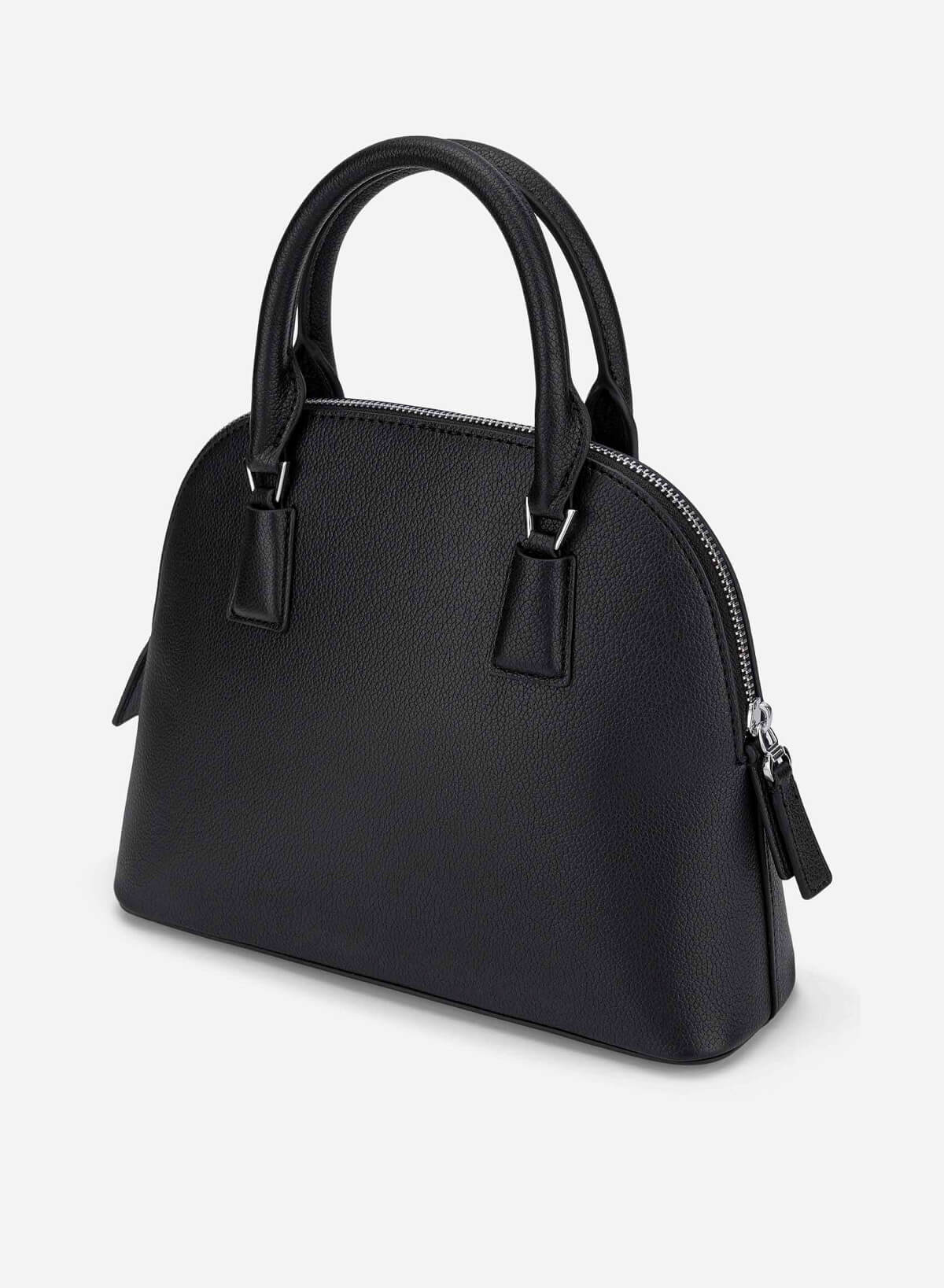 Minimal Trapezoid-Shaped Handbag - TTE 0192 - Black - vascara.com