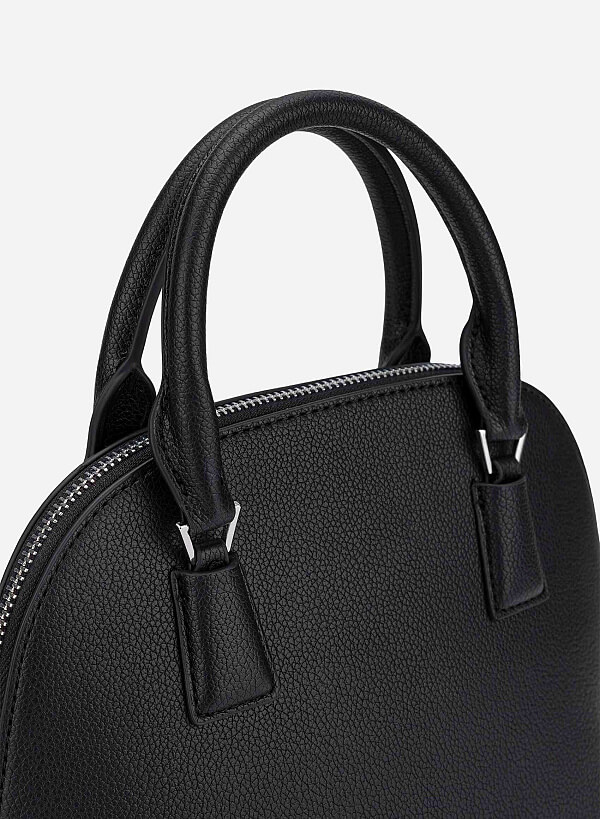 Minimal Trapezoid-Shaped Handbag - TTE 0192 - Black - VASCARA