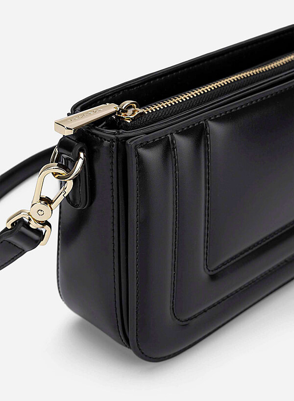 Padded Crossbody Bag - MES 0266 - Black - VASCARA