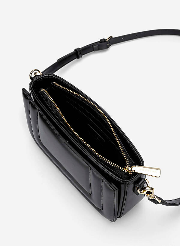 Padded Crossbody Bag - MES 0266 - Black - VASCARA