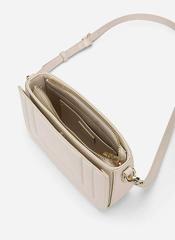 Padded Crossbody Bag - MES 0266 - Cream - VASCARA