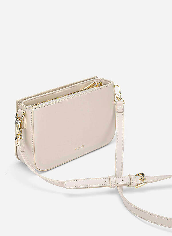 Padded Crossbody Bag - MES 0266 - Cream - VASCARA