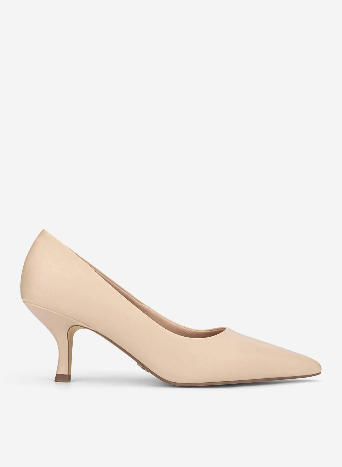 Pointed Toe Kitten Heel Pumps - HIG 0720 - Beige - VASCARA