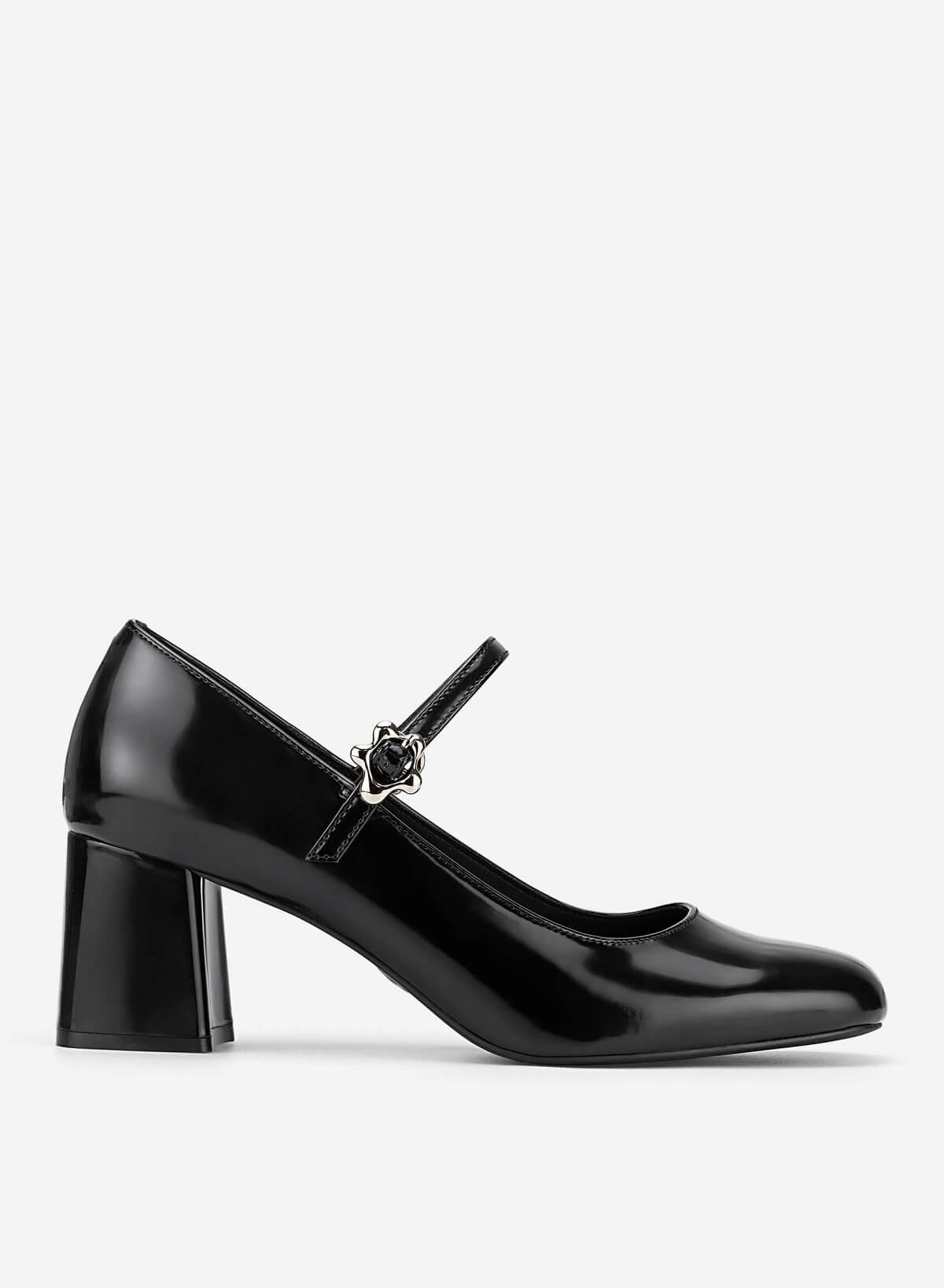 Round Toe Block Heels - HIG 0710 - Black - VASCARA