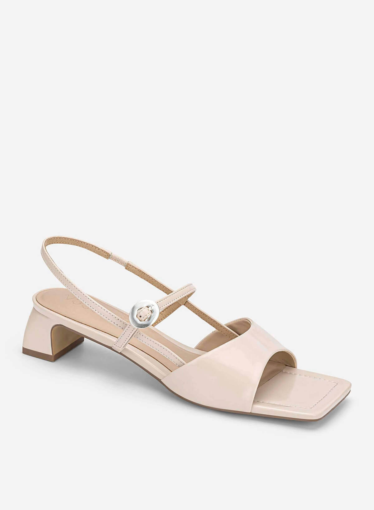 Square Toe Wide Straps Block Heel Sandals - PUM 0824 - Cream - vascara.com