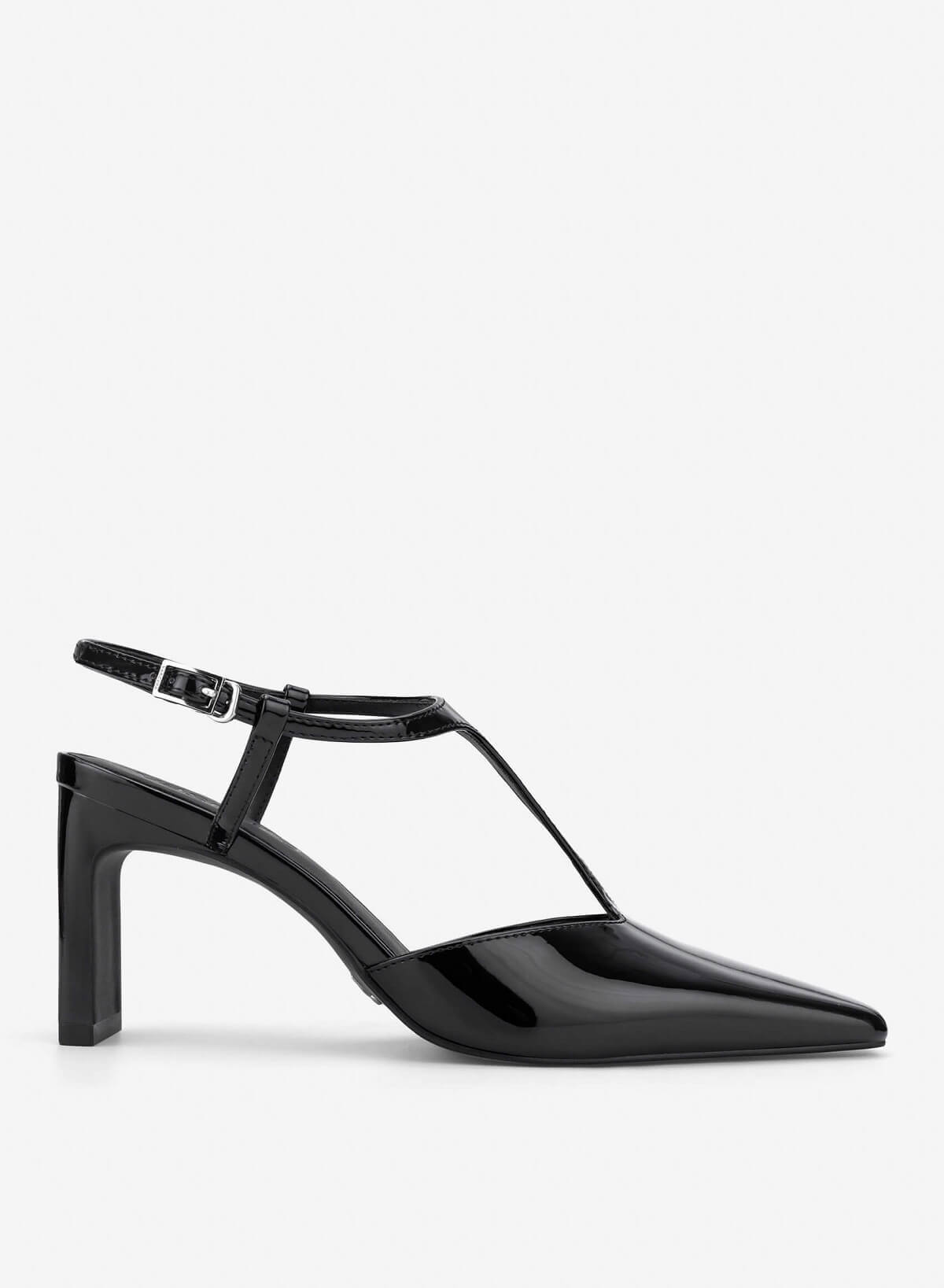T‑Strap Pointed Block Heel Mules - HIG 0715 - Black - VASCARA