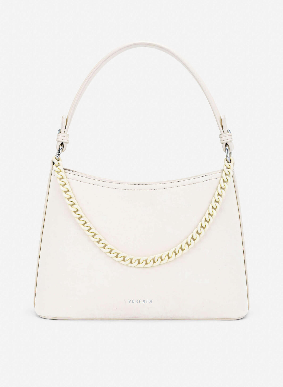 Tone-on-tone Chain Bucket Bag - TTE 0195 - Cream - VASCARA