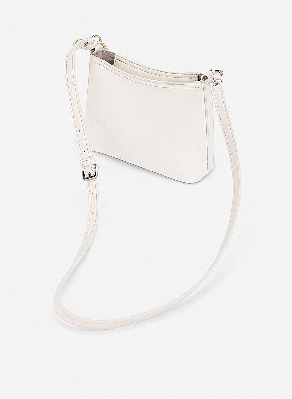 Tone-on-tone Chain Bucket Bag - TTE 0195 - Cream - VASCARA