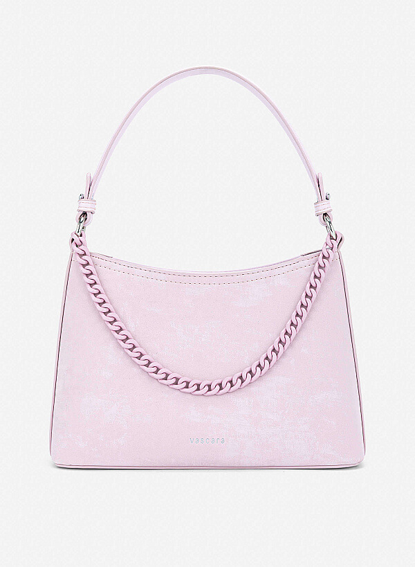 Tone-on-tone Chain Bucket Bag - TTE 0195 - Purple