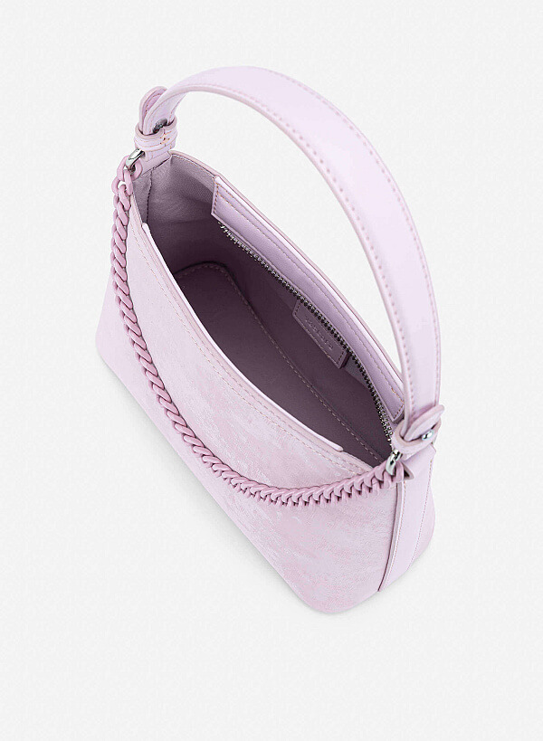Tone-on-tone Chain Bucket Bag - TTE 0195 - Purple - VASCARA