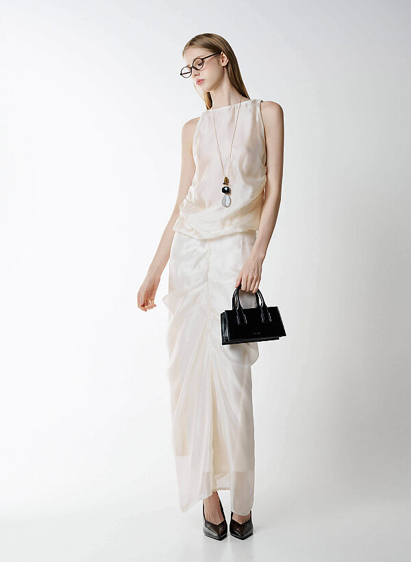 Tubular Strap Handbag - TTE 0190 - Black - VASCARA