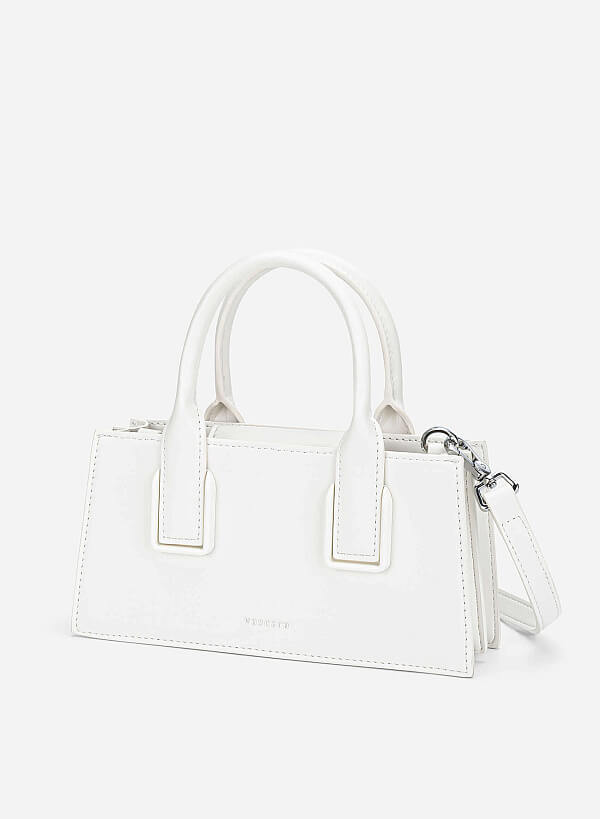 Tubular Strap Handbag - TTE 0190 - White - VASCARA
