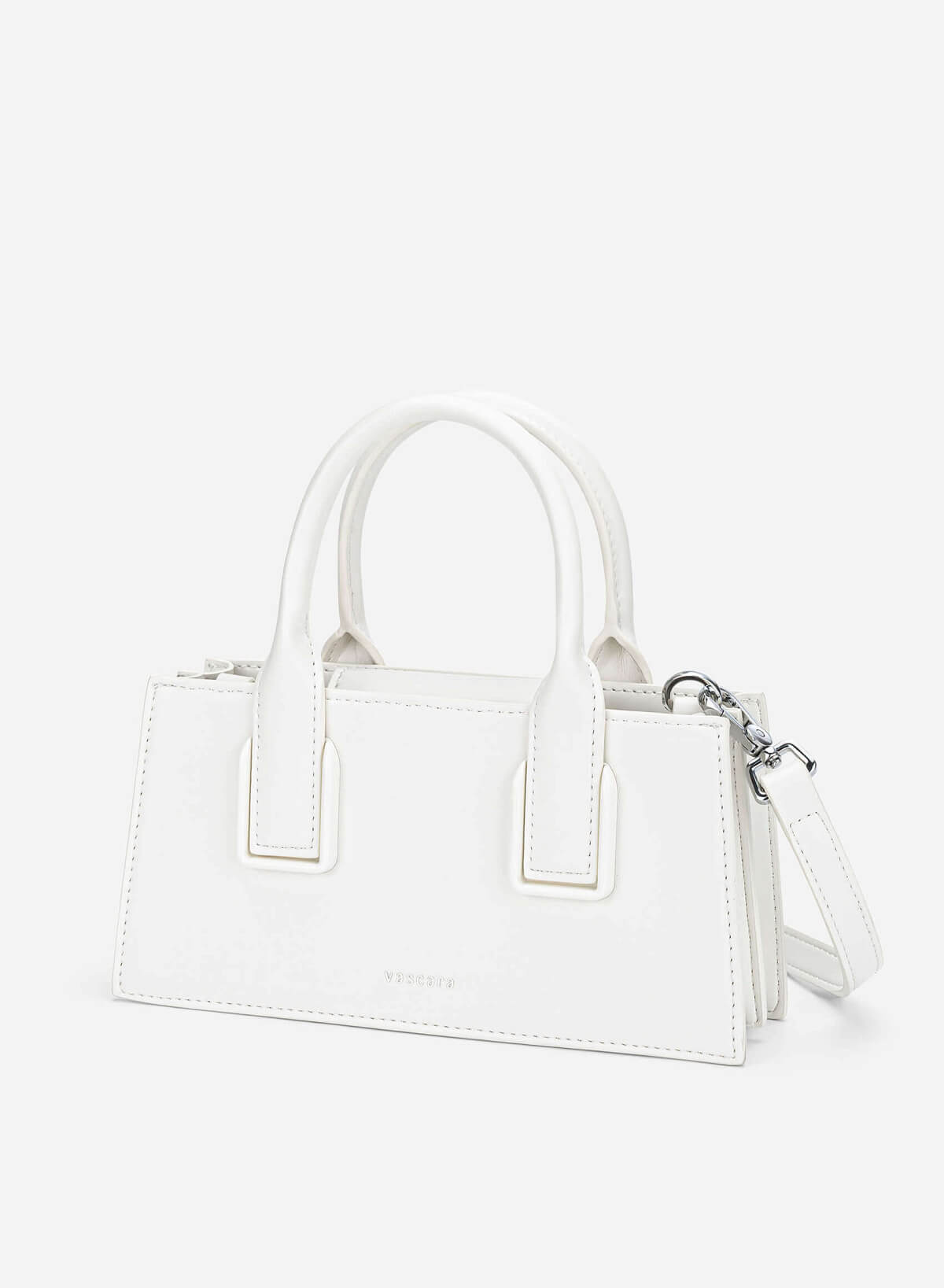 Tubular Strap Handbag - TTE 0190 - White - vascara.com