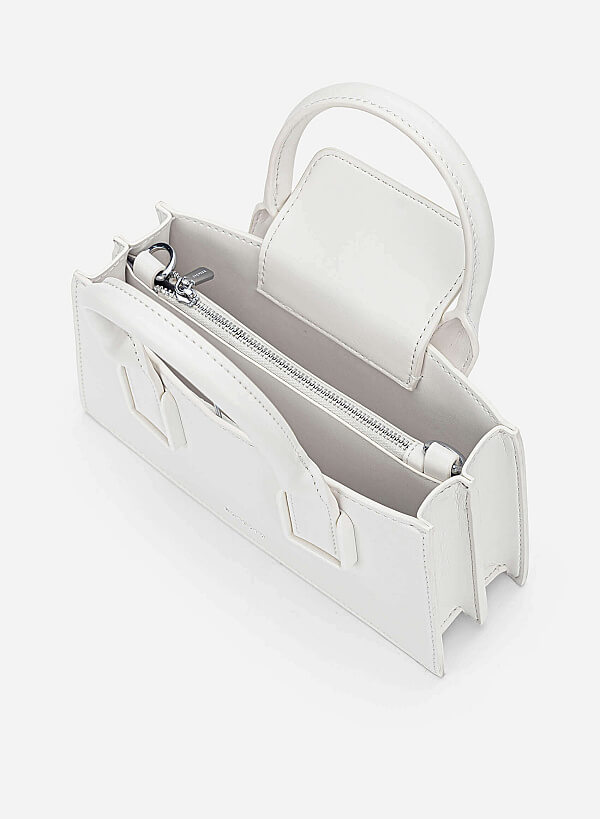 Tubular Strap Handbag - TTE 0190 - White - VASCARA