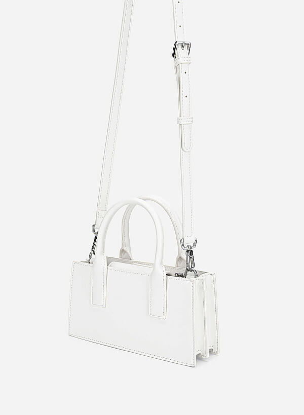 Tubular Strap Handbag - TTE 0190 - White - VASCARA