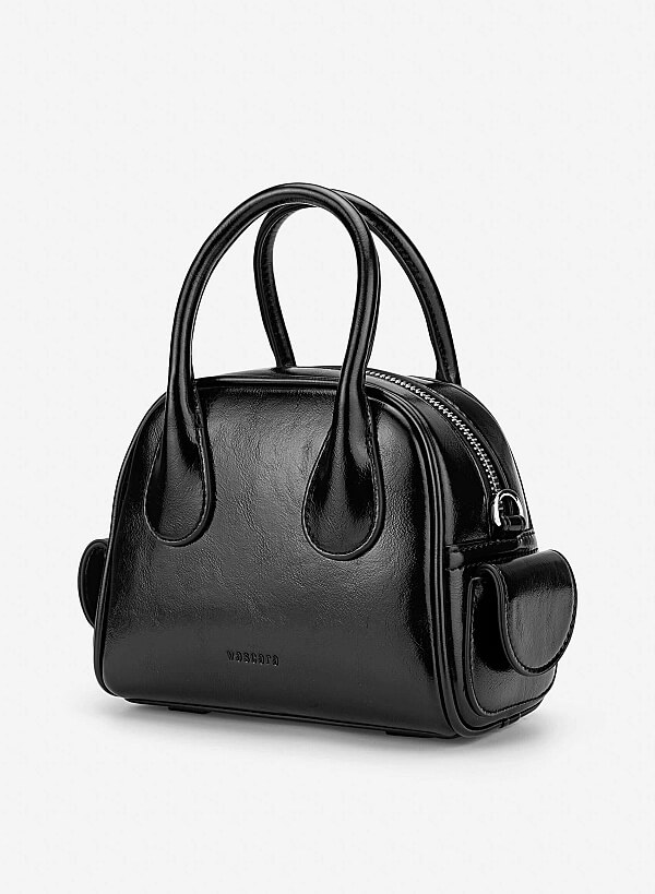 Tubular Strap Mini Handbag - TTE 0197 - Black - VASCARA