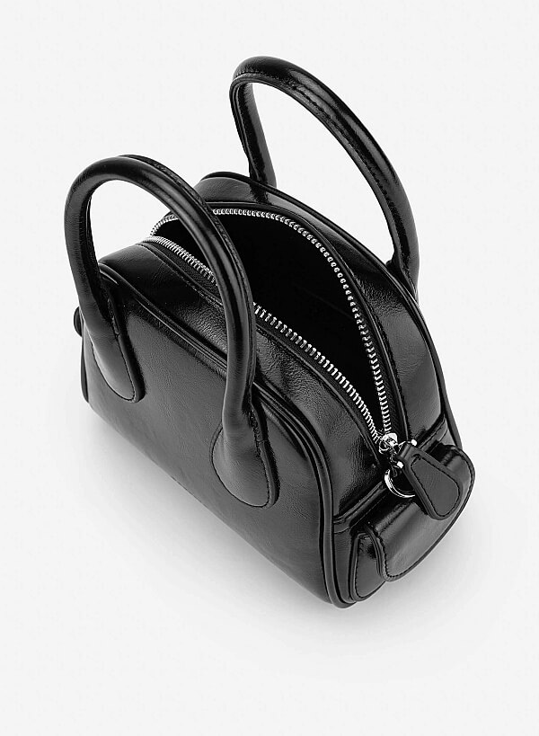Tubular Strap Mini Handbag - TTE 0197 - Black - VASCARA