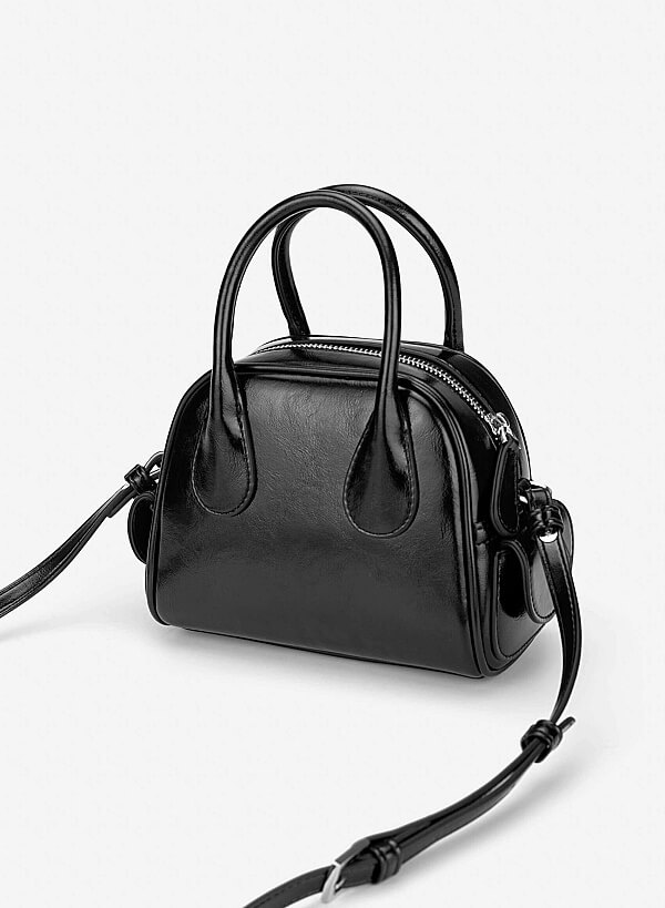 Tubular Strap Mini Handbag - TTE 0197 - Black - VASCARA