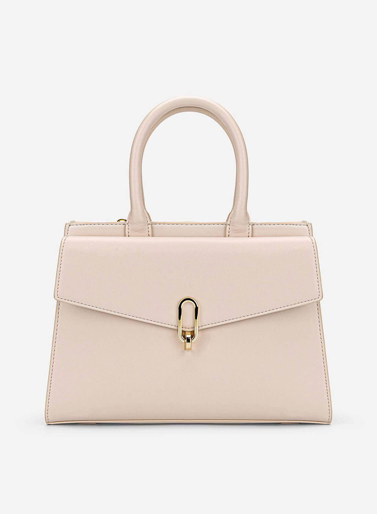Twist Lock Fold-Over Handbag - TTE 0189 - Cream - VASCARA