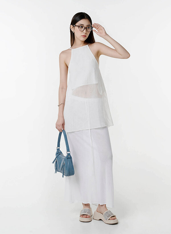 Zipper Décor Shoulder Bag - MES 0275 - Blue - VASCARA