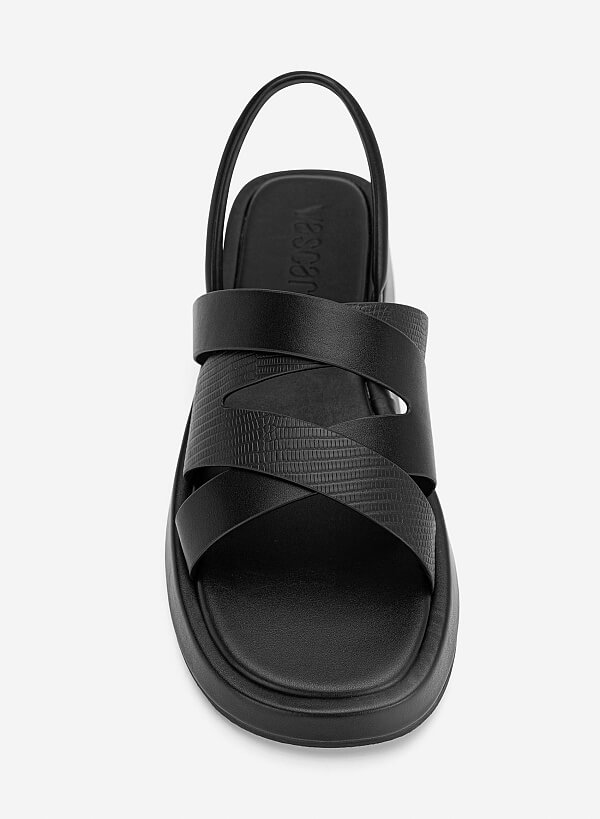 Giày gladiator flatform sandals phối vân da animal