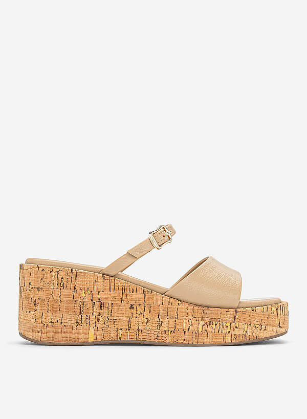 Guốc đế xuồng flatform - GXG 0061 - Màu kem