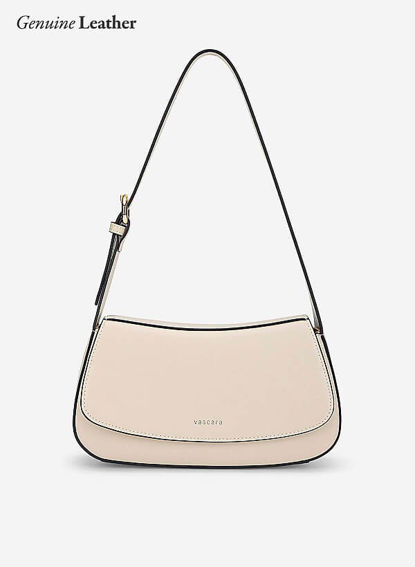 Túi leather kiểu hobo nắp gập