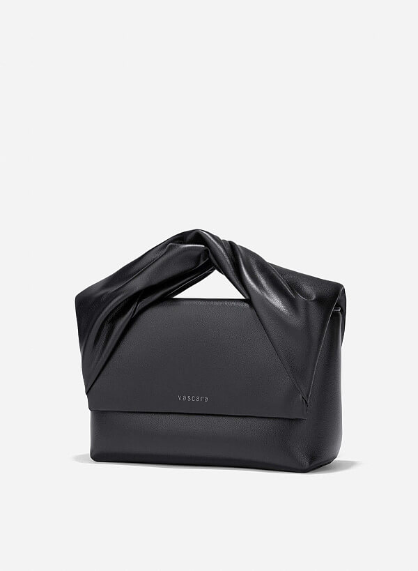 Clutch cầm tay quai xoắn - CLU 0138 - Màu đen - VASCARA