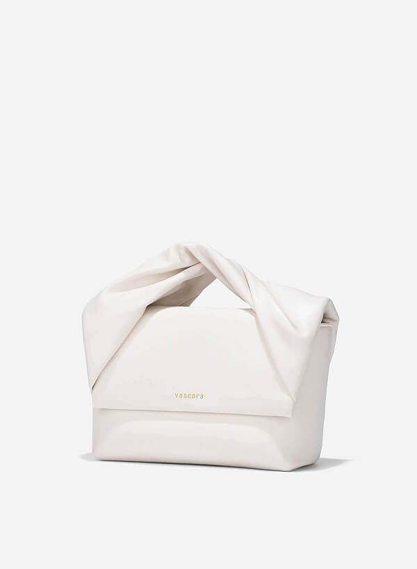 Clutch cầm tay quai xoắn - CLU 0138 - Màu kem - VASCARA