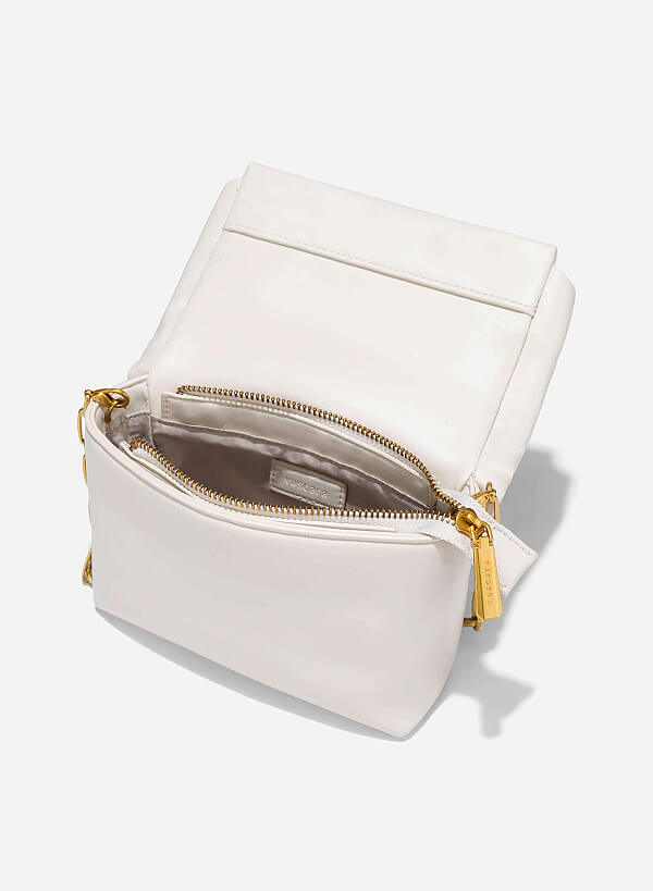 Clutch cầm tay quai xoắn - CLU 0138 - Màu kem - VASCARA