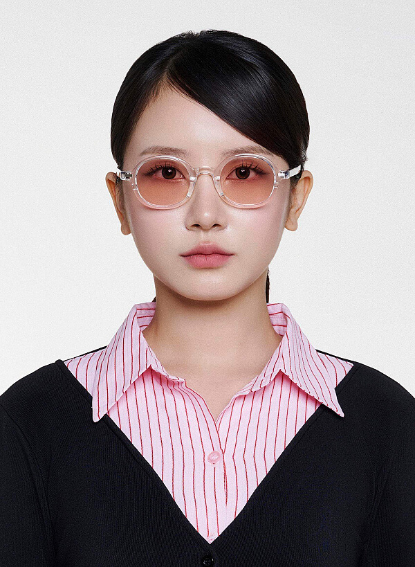 Kính mát dáng tròn Clear - ROU 0058 - Màu hồng - VASCARA