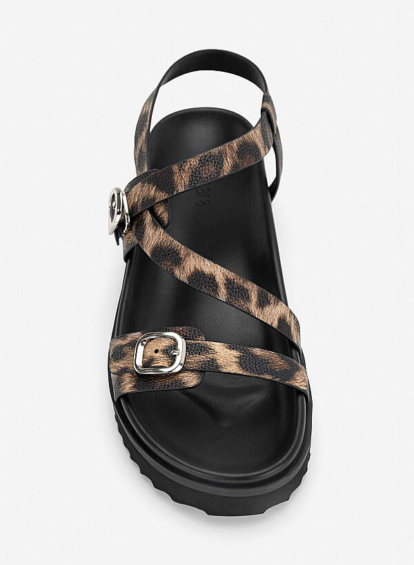 Giày sandals flatform họa tiết da báo - SDK 0354 - Màu họa tiết da báo - VASCARA