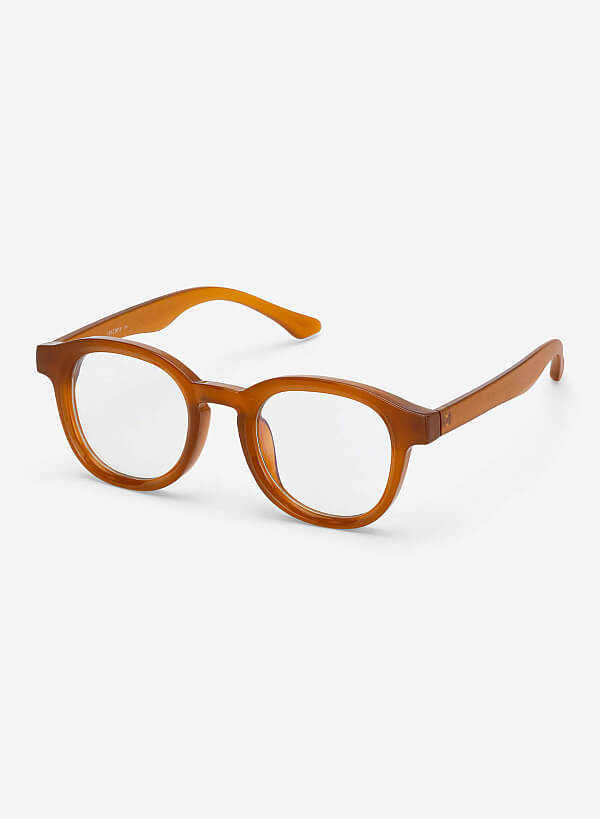 Gọng kính dáng tròn Lora - ROU 0060 - Màu cam đậm - VASCARA