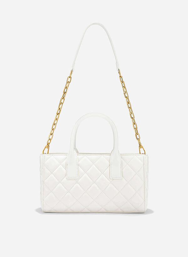 Quilted Handheld Bag - TTE 0169 - Cream - VASCARA