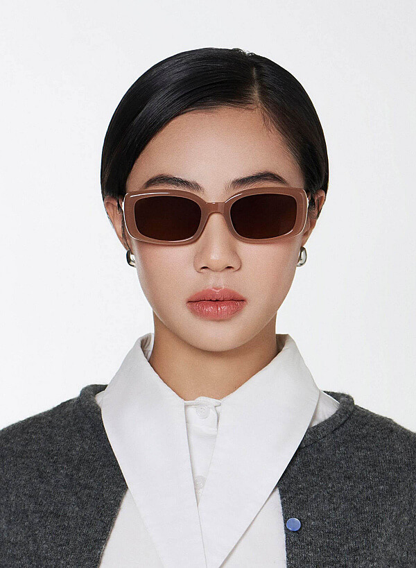 Kính mát dáng chữ nhật Zeyda - SPE 0019 - Màu be đậm - VASCARA
